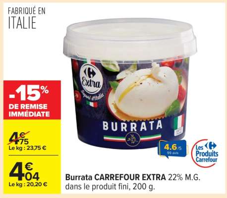 Burrata CARREFOUR EXTRA