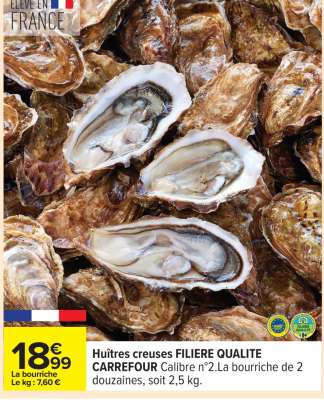 Huîtres creuses FILIERE QUALITE CARREFOUR