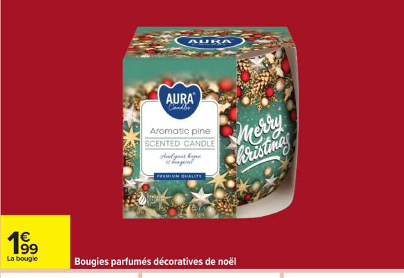 Bougies parfumées décoratives de noël