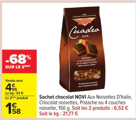 Sachet chocolat NOVI