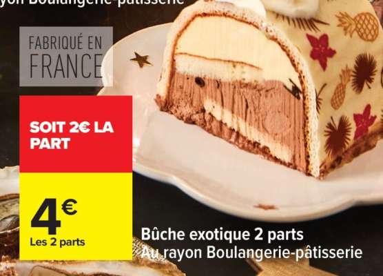 Bûche exotique 2 parts