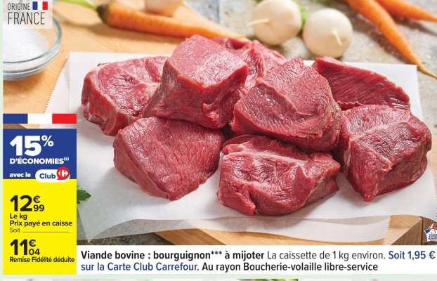 Viande Bovine : Bourguignon***