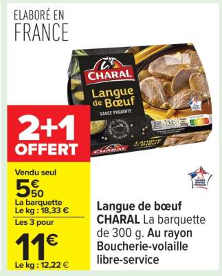 Langue de bœuf CHARAL