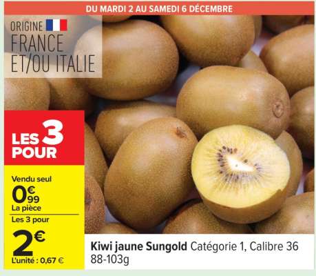 Kiwi jaune Sungold