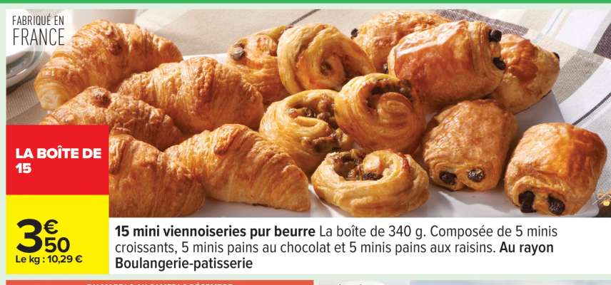 15 mini viennoiseries pur beurre