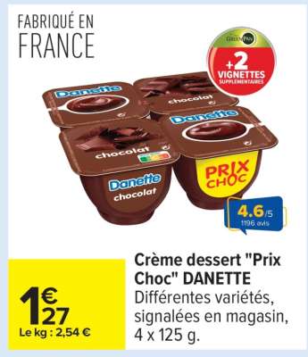 Crème dessert «Prix choc» DANETTE