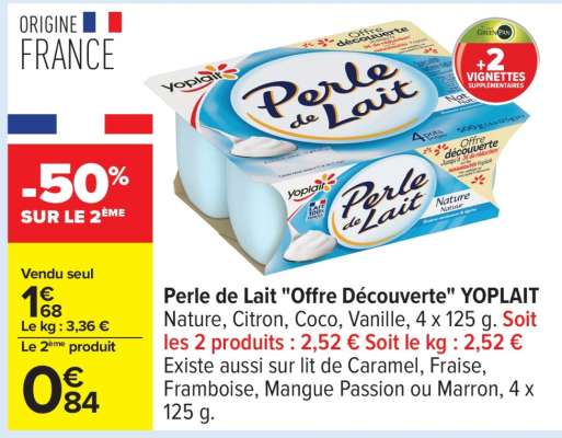 Perle de lait "Offre Découverte" YOPLAIT
