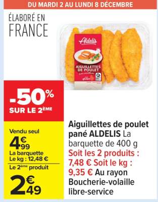Aiguillettes de poulet pané ALDELIS