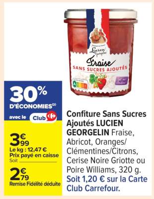 Confiture sans sucres ajoutés LUCIEN GEORGELIN