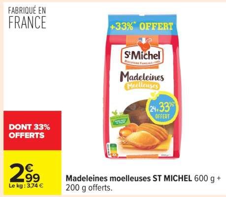 Madeleines Moelleuses St Michel