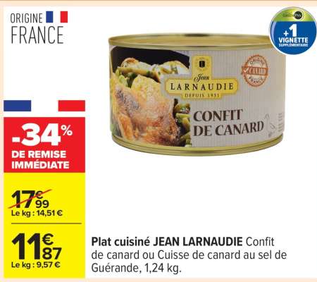 Plat cuisiné JEAN LARNAUDIE