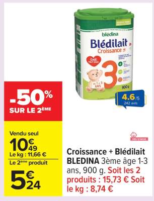 Croissance + Blédilait BLEDINA 3ème âge 1-3 ans