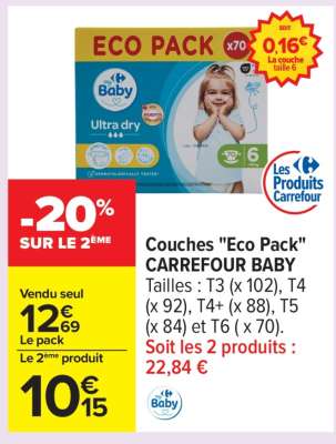 Couches "Eco Pack" CARREFOUR BABY