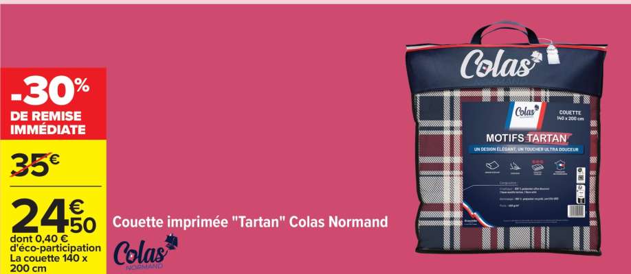 Couette imprimée 'Tartan' Colas Normand