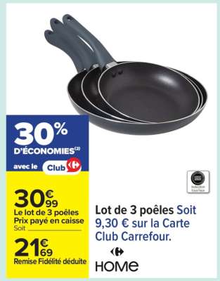 Lot de 3 poêles