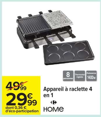 Appareil à raclette 4 en 1