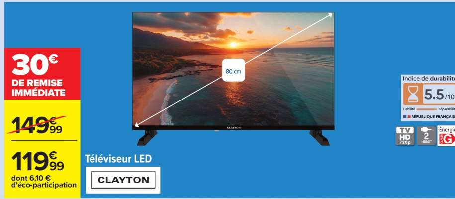 Téléviseur LED CLAYTON