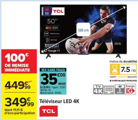 Téléviseur LED 4K*
