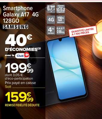 Smartphone Galaxy A17 4G 128Go