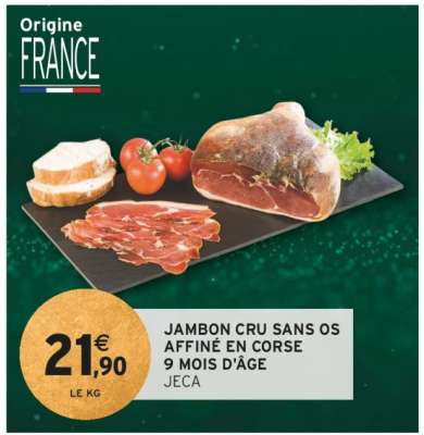 JAMBON CRU SANS OS AFFINÉ EN CORSE 9 MOIS D'ÂGE
