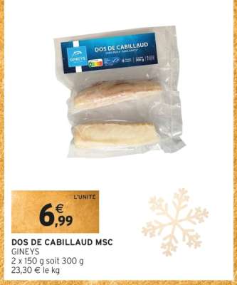Dos de cabillaud MSC