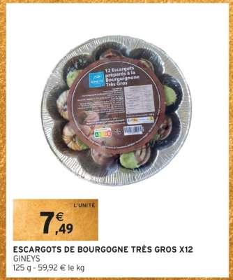 ESCARGOTS DE BOURGOGNE TRÈS GROS X12