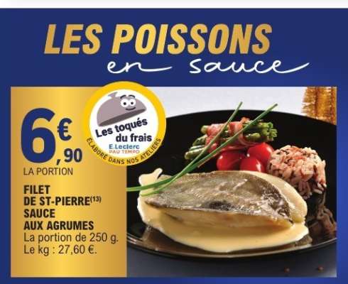 FILET DE ST-PIERRE SAUCE AUX AGRUMES