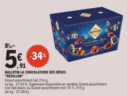 BALLOTIN LA CHOCOLATERIE DES RÊVES "RÉVILLON"