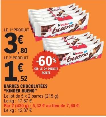 BARRES CHOCOLATÉES KINDER BUENO