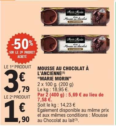 Mousse Au Chocolat À L'ancienne Marie Morin