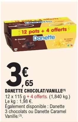 DANETTE CHOCOLAT/VANILLE