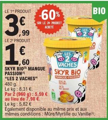 SKYR BIO MANGUE PASSION 'LES 2 VACHES'