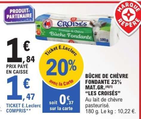 BÛCHE DE CHÈVRE FONDANTE 23% MAT.GR. (4/1) “LES CROISÉS”