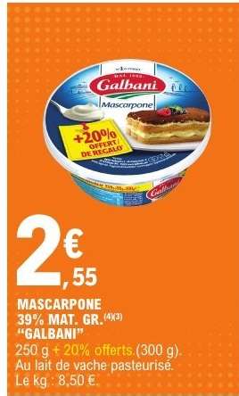 MASCARPONE 39% MAT. GR. "GALBANI"