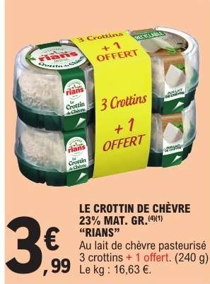 LE CROTTIN DE CHÈVRE 23% MAT. GR. "RIANS"