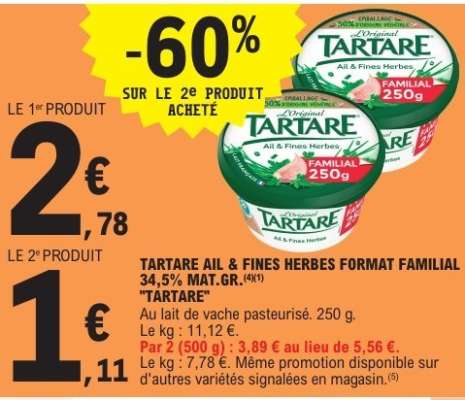 Tartare Ail & Fines Herbes Format Familial