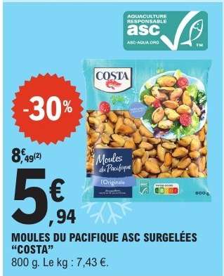 MOULES DU PACIFIQUE ASC SURGELÉES “COSTA”