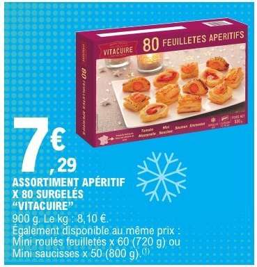 ASSORTIMENT APÉRITIF X 80 SURGELÉS 'VITACUIRE'