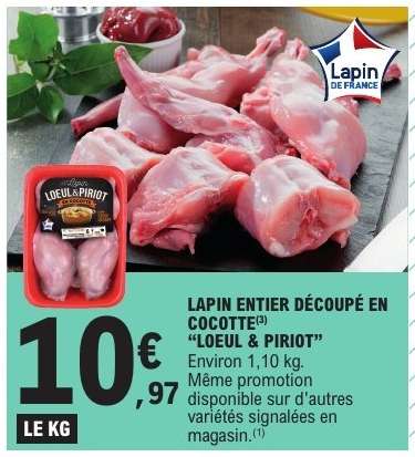 Lapin entier découpé en cocotte