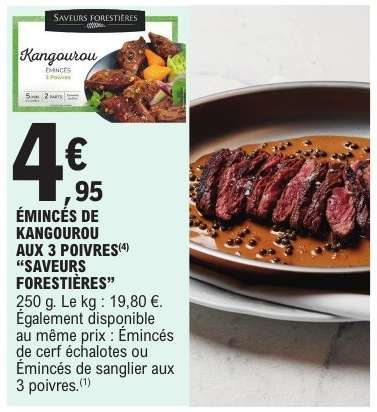ÉMINCÉS DE KANGOUROU AUX 3 POIVRES