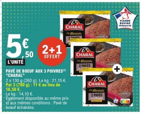 Pavé de boeuf aux 3 poivres 'Charal'