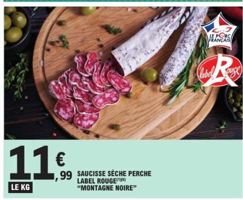 SAUCISSE SÈCHE PERCHE LABEL ROUGE 'MONTAGNE NOIRE'