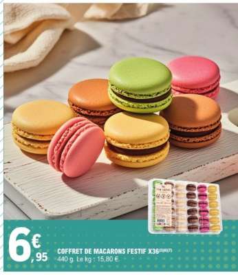 COFFRET DE MACARONS FESTIF X36