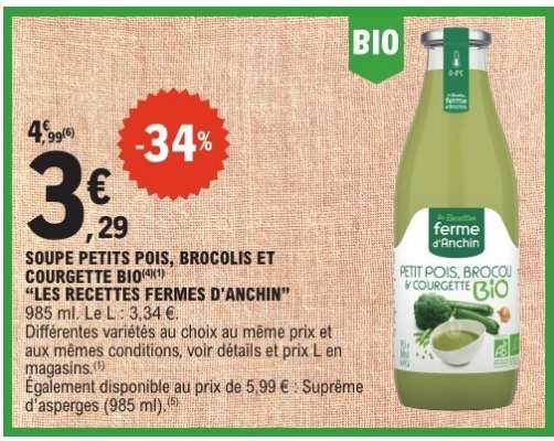 SOUPE PETITS POIS, BROCOLIS ET COURGETTE BIO