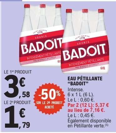 EAU PÉTILLANTE "BADOIT"