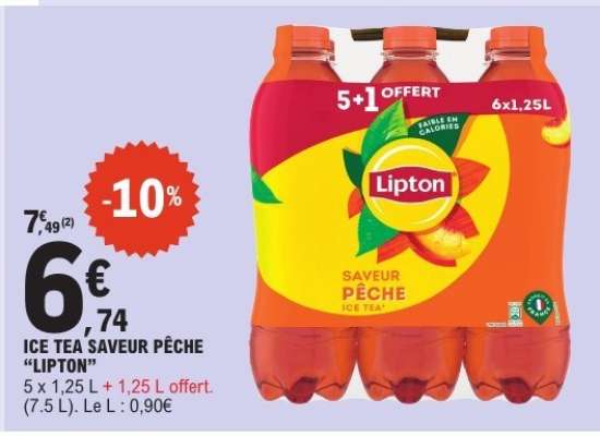 ICE TEA SAVEUR PÊCHE 'LIPTON'