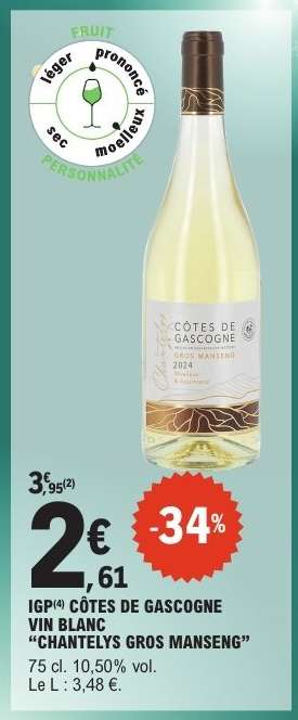 IGP CÔTES DE GASCOGNE VIN BLANC "CHANTELYS GROS MANSENG"