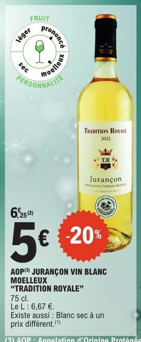 AOP JURANÇON VIN BLANC MOELLEUX 'TRADITION ROYALE'