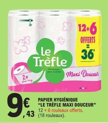 PAPIER HYGIÉNIQUE “LE TRÉFLE MAXI DOUCEUR”