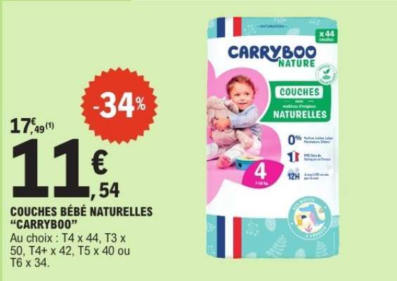COUCHES BÉBÉ NATURELLES “CARRYBOO”